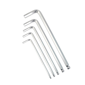 Matte finish ultra reach ball end Allen wrench with 1.5mm to 32mm size range for deep machinery access