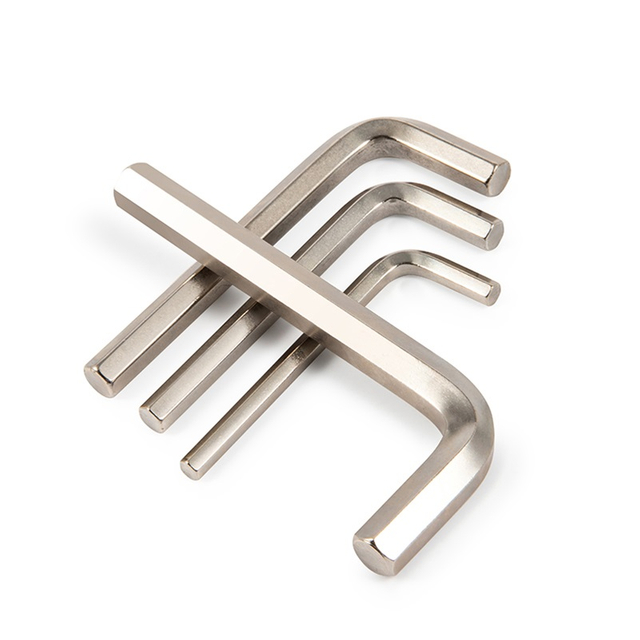 DIN911 nickel plated long arm hex key made from carbon steel for 1.5mm to 8mm metric fasteners