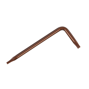 Bronze S2 security star Torx wrench with center hole for anti-tamper fasteners