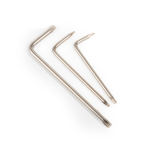 Nickel plated security Torx L key wrench with center hole star tip