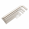 Nickel plated wide range ball end Allen wrench made from carbon steel with 1.5mm to 19mm size range