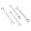 Combination wrench with chrome plated forged steel body and open box end design