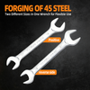 Open end wrench with mirror chrome plated forged steel body for professional repair