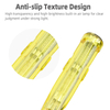 Dual color voltage detection screwdriver with clear and yellow AS handle versions