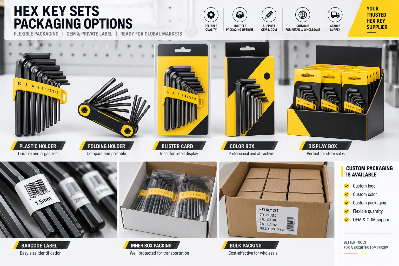OEM Packaging Options for Hex Key Sets