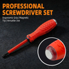 Dual head ergonomic voltage tester screwdriver model 8072 with red PP TPR handle and 40Cr steel rod