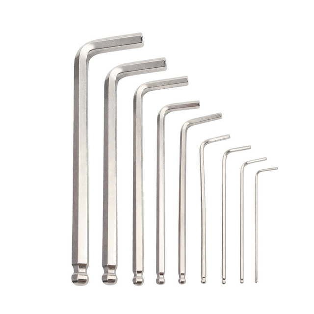 Nickel plated extra long ball end Allen wrench made from carbon steel for deep installation work