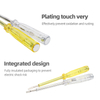 Dual color voltage detection screwdriver with clear and yellow AS handle versions
