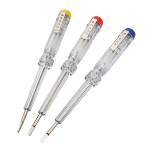 Pocket clip voltage test screwdriver with AS PP transparent handle 40Cr steel probe and 147mm compact body