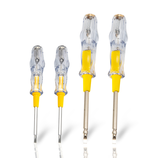 Industrial dual function voltage detection screwdriver with PP TPR handle and 40Cr slotted Phillips blade