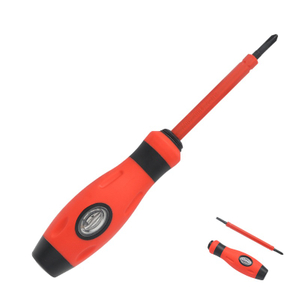 Removable double end voltage tester screwdriver with PP TPR soft grip handle and 40Cr steel bit