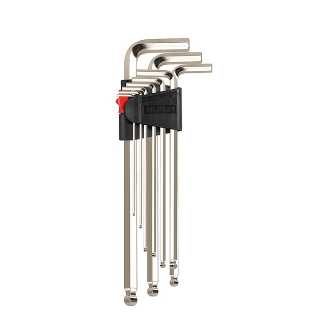 Extra Long Industrial Nickel Plated Ball End Hex Key Set Product Image