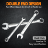 Combination wrench with chrome plated forged steel body and open box end design