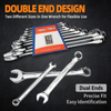 Professional chrome plated metric combination wrench set