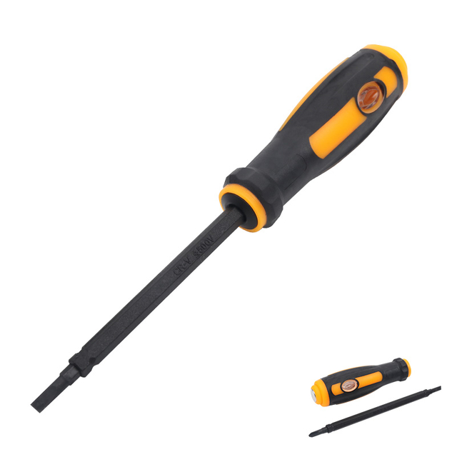 Heavy duty dual head voltage tester screwdriver model 8077 with PP TPR handle and 40Cr steel rod