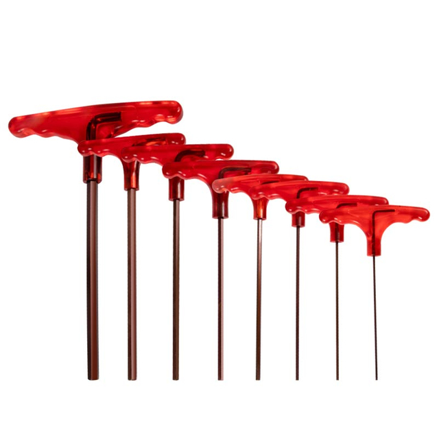 Bronze S2 high torque T handle Allen wrench with long shaft and ergonomic handle