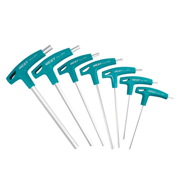 Matte ergonomic T handle Allen wrench made from 40Cr steel for continuous assembly and production line maintenance