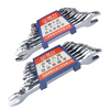 Chrome plated double open end wrench set 5.5-32mm