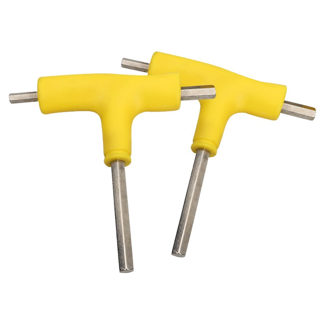 Adjustable dual size T handle hex wrench with nickel plated carbon steel shaft for two-size fastening