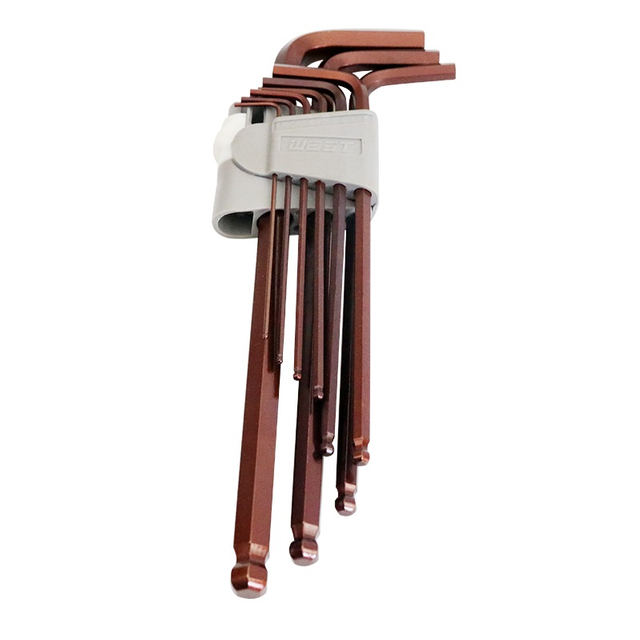 Extra Long Antique Bronze Ball End Hex Key Set Product Image