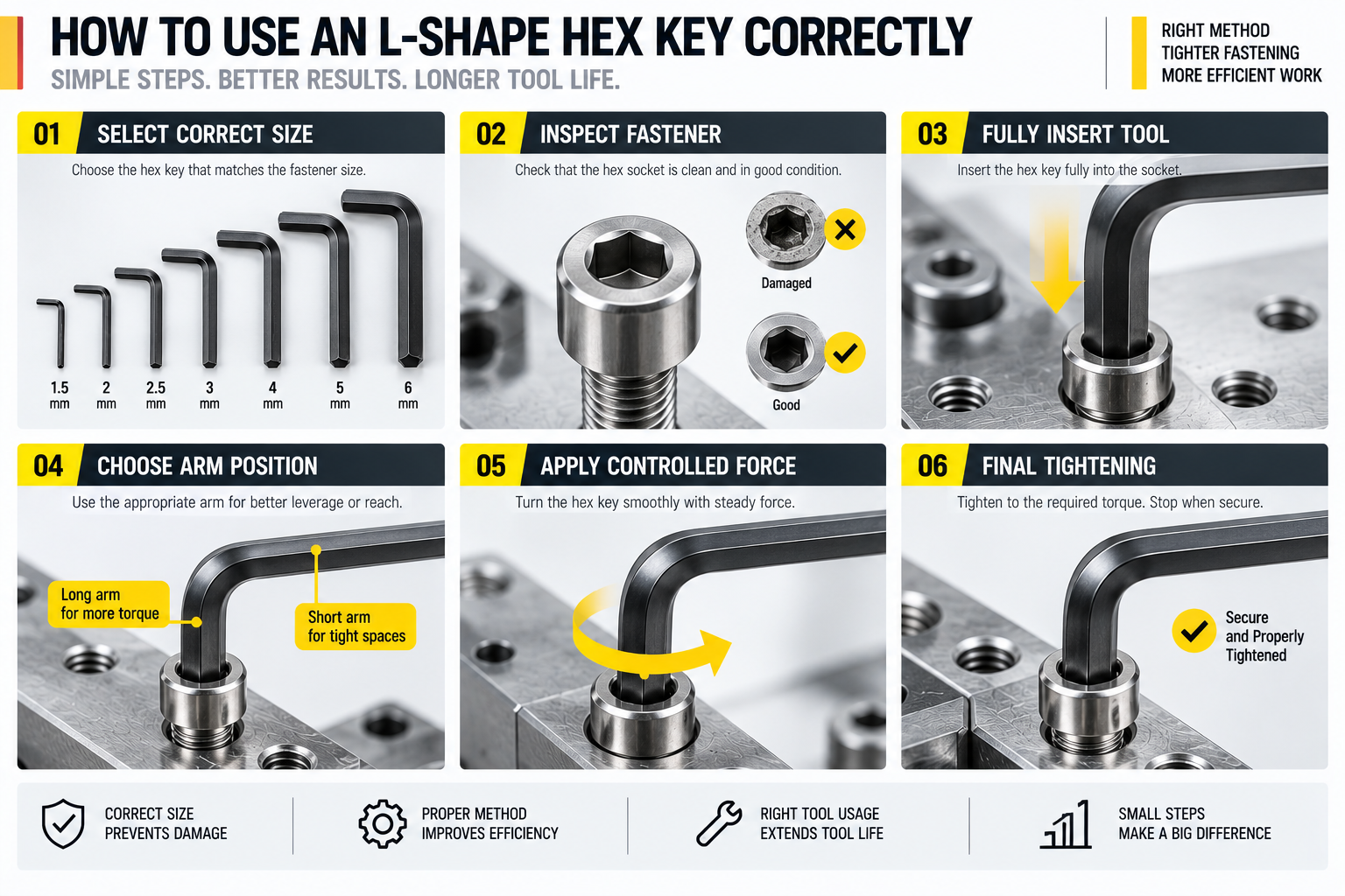 How to Use an L-Shape Hex Key Step by Step