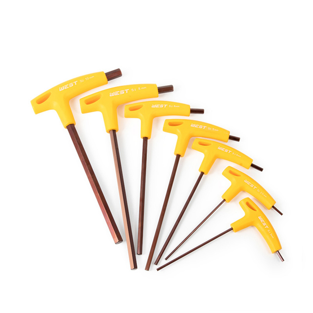 Premium bronze shaft S2 T handle hex key with ergonomic handle for branded tool kits