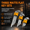 9 Piece Matte Hex Key Set Carbon Steel Short Medium Long