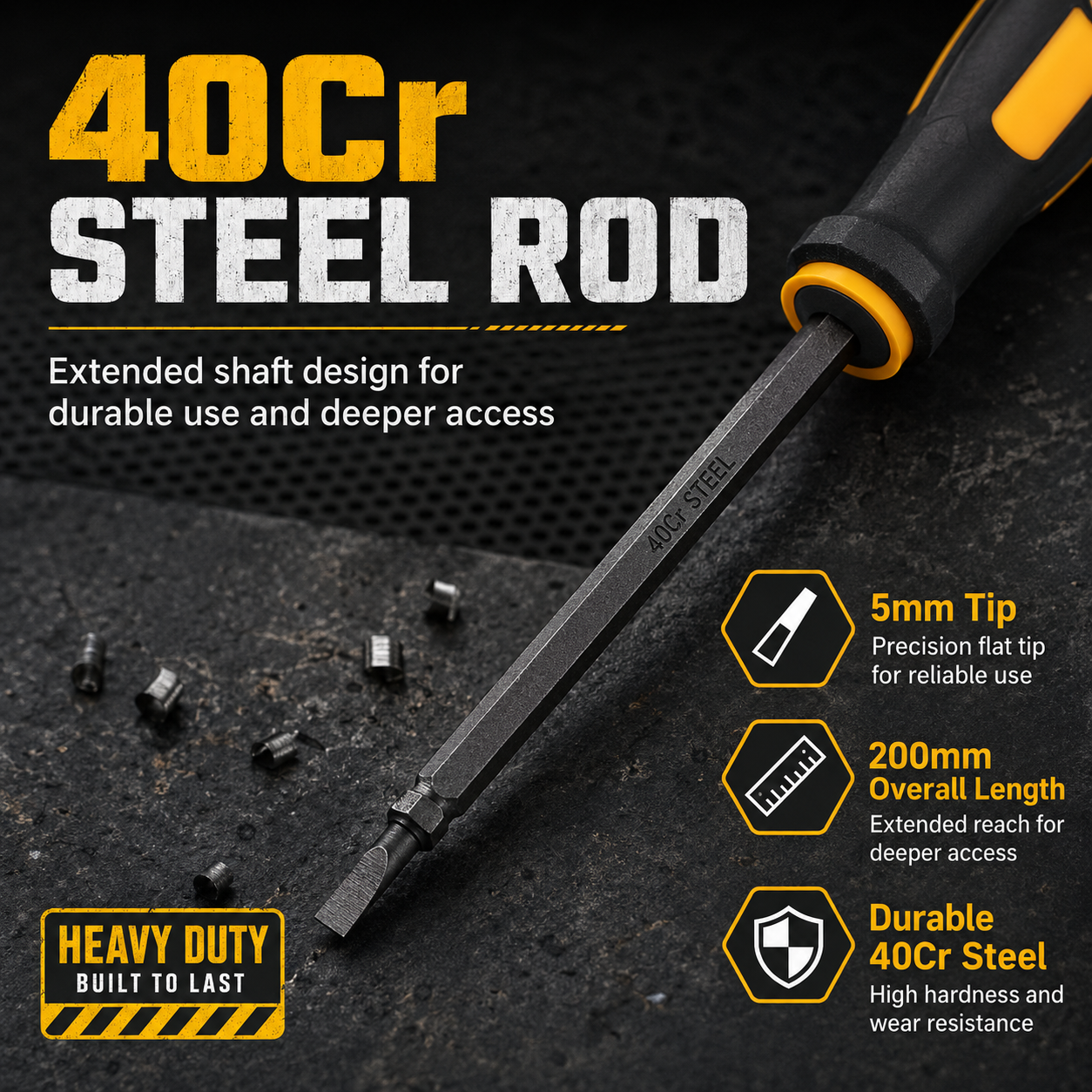 40Cr steel rod and extended shaft design of heavy duty dual head voltage tester screwdriver