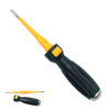 Insulated dual head voltage tester screwdriver model H-03 with yellow black AS handle and 40Cr steel rod