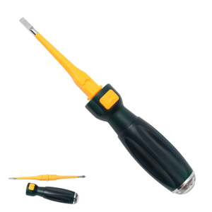 Insulated dual head voltage tester screwdriver model H-03 with yellow black AS handle and 40Cr steel rod