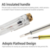 Compact pocket voltage tester screwdriver with transparent AS handle and straight 40Cr steel tip