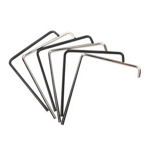 Extended L shaped flat head hexagonal wrench with black oxide and nickel plated finish options