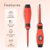 Removable double end voltage tester screwdriver with PP TPR soft grip handle and 40Cr steel bit